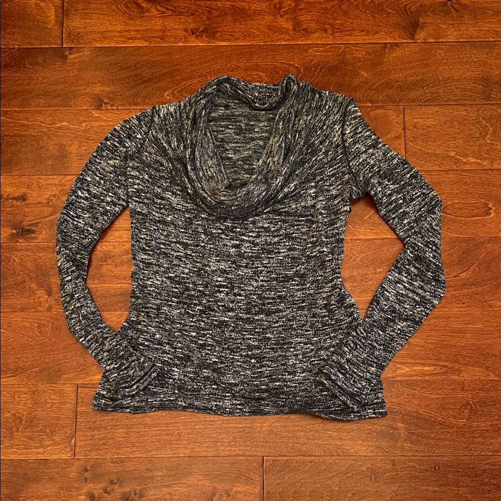 Sophie Max Charcoal and Light Gray Turtleneck Sweater